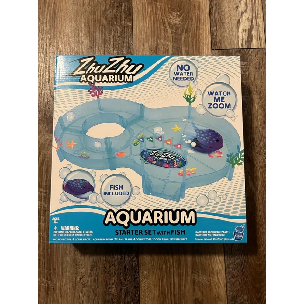NEW ZhuZhu Aquarium Starter Set with Fish Blue Purple One Size